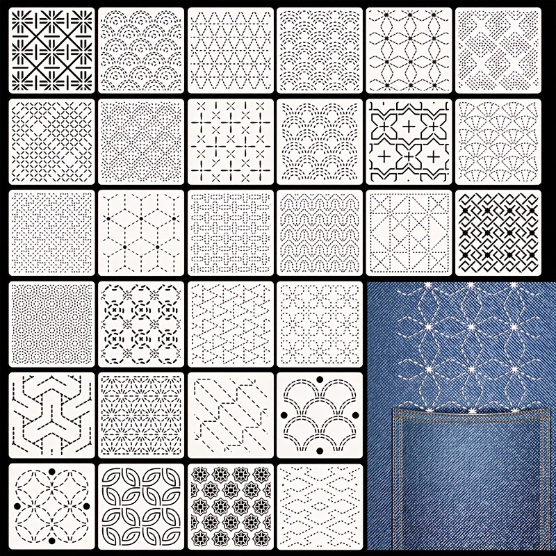 Embroidery Motif - 30 adet nakış şablonları DIY nakış