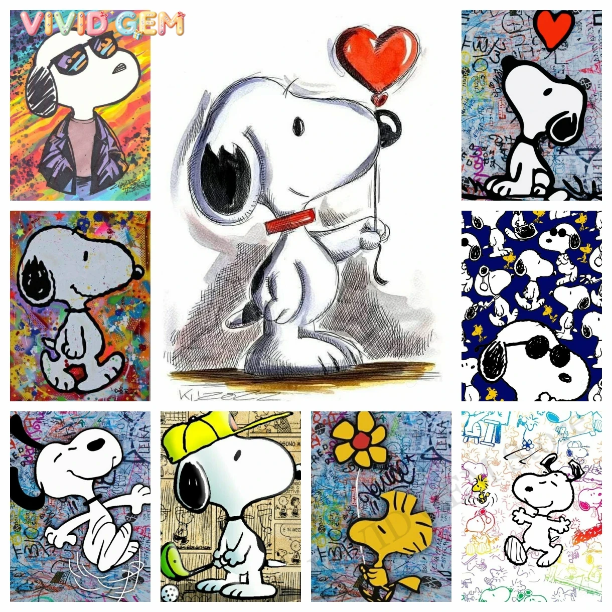Embroidery Motif - VIVID GEM Kawaii Graffiti Snoopy Çizgi