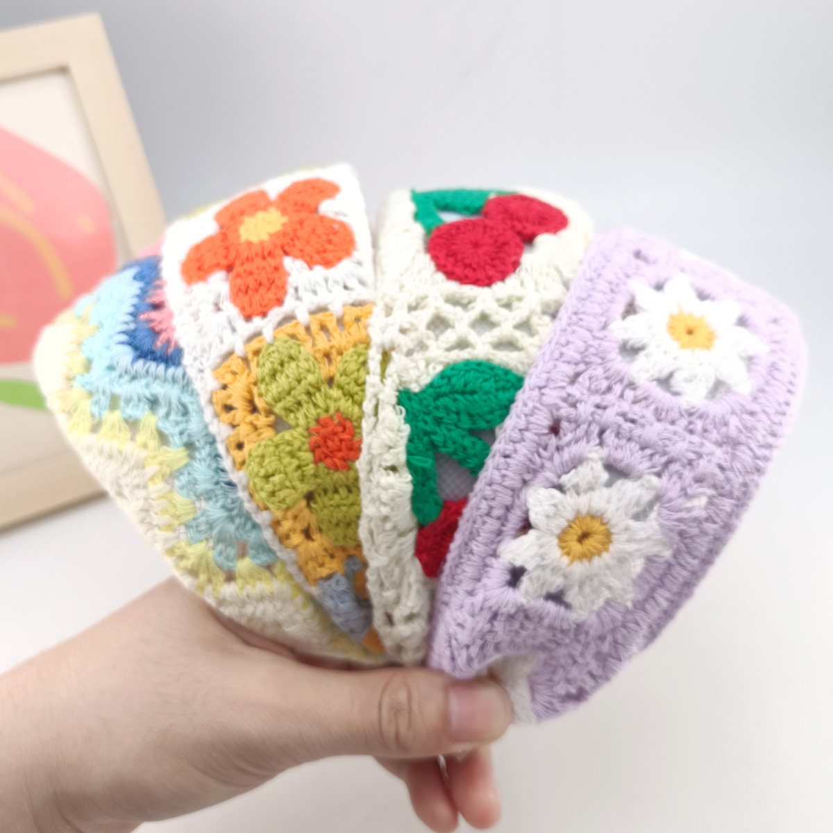 Embroidery Ring - Tatlı Çiçek Nakış Kız Saç Çemberler