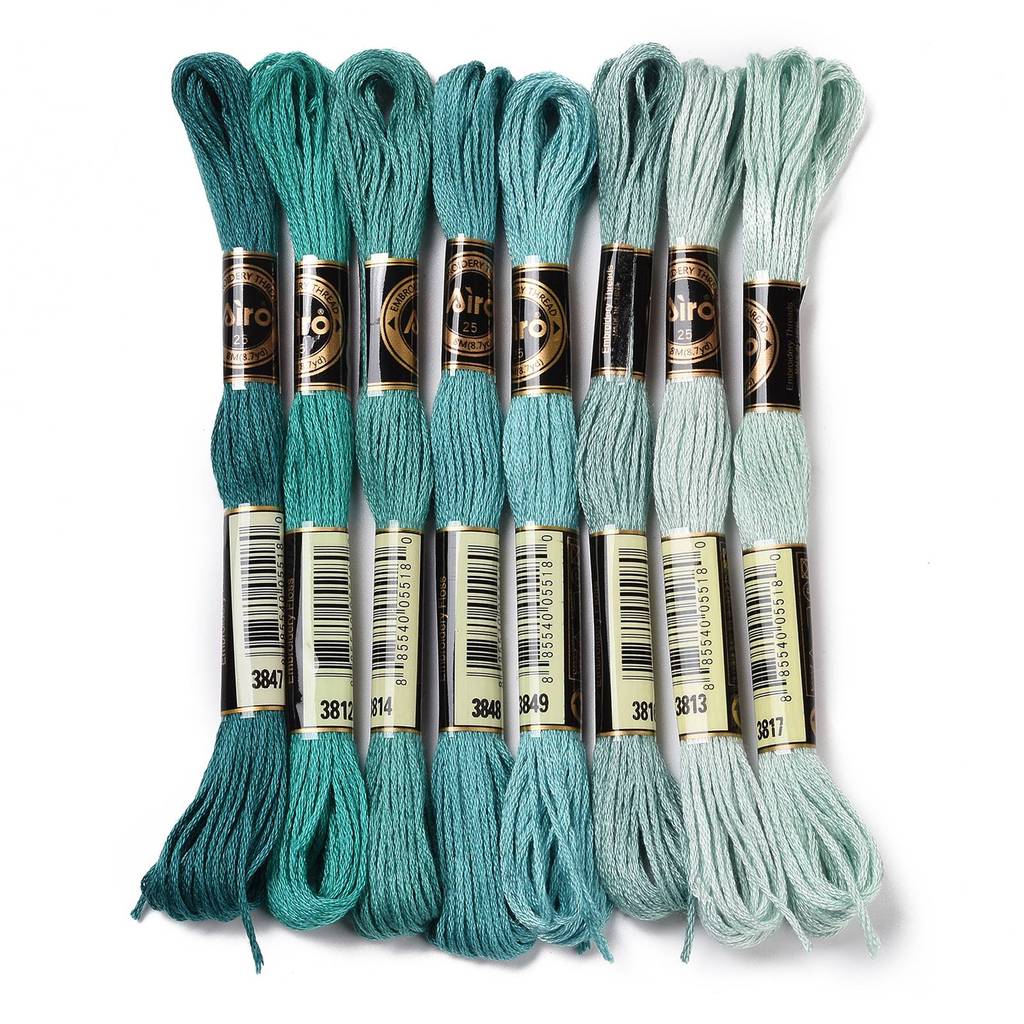 Embroidery Threads - 1 takım 8 iplik 0.5mm 6