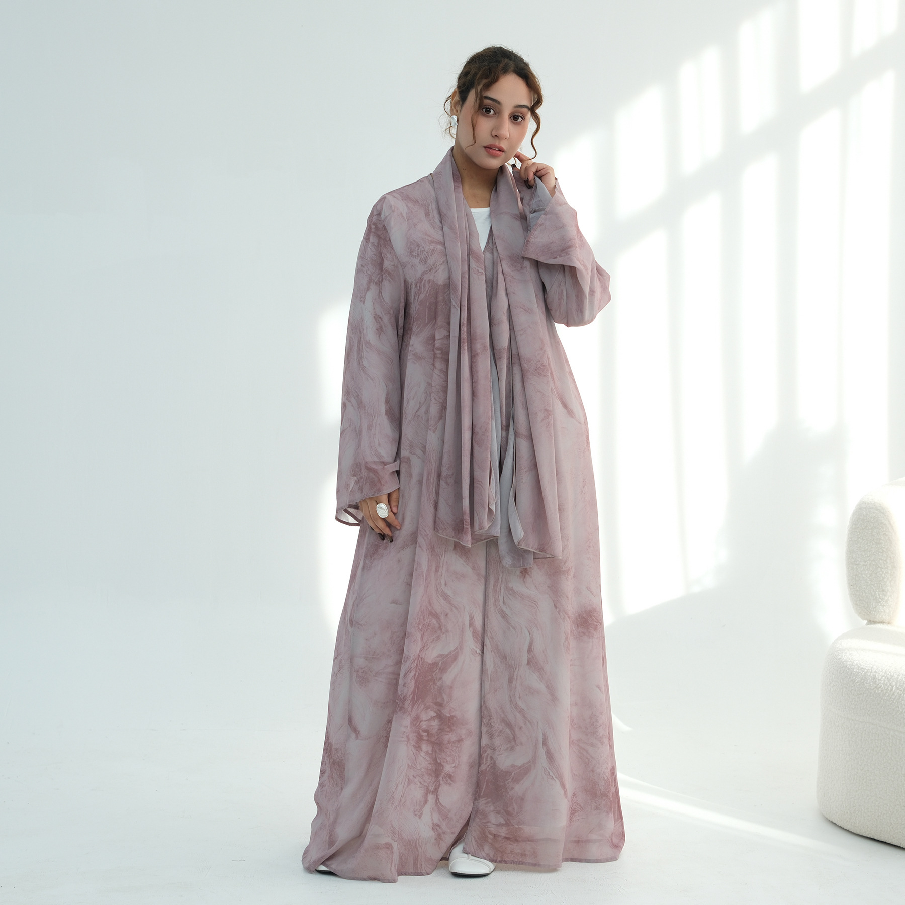 Toptan Şifon Açık Abaya Ombre  - Embroidery Online incelemesi ve fiyatı
