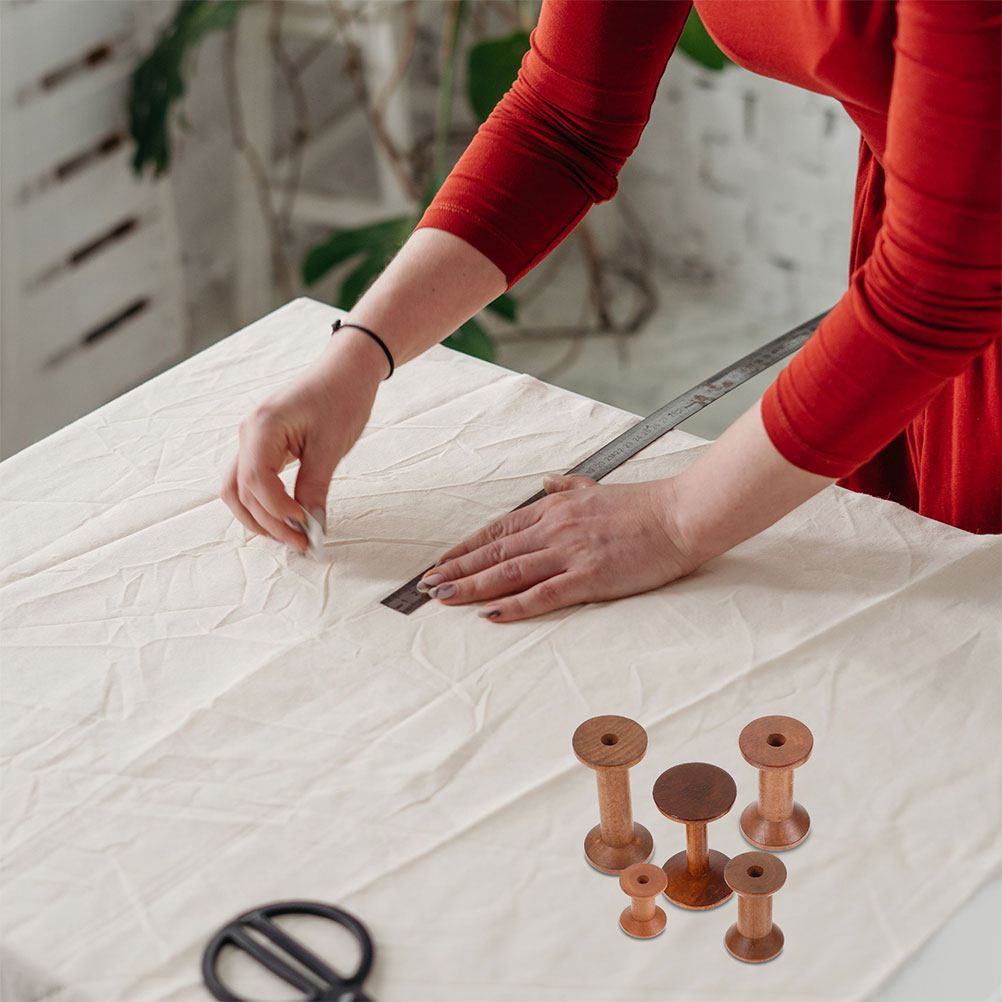 7 adet ahşap bobin seti yerden - Embroidery Threads incelemesi ve fiyatı