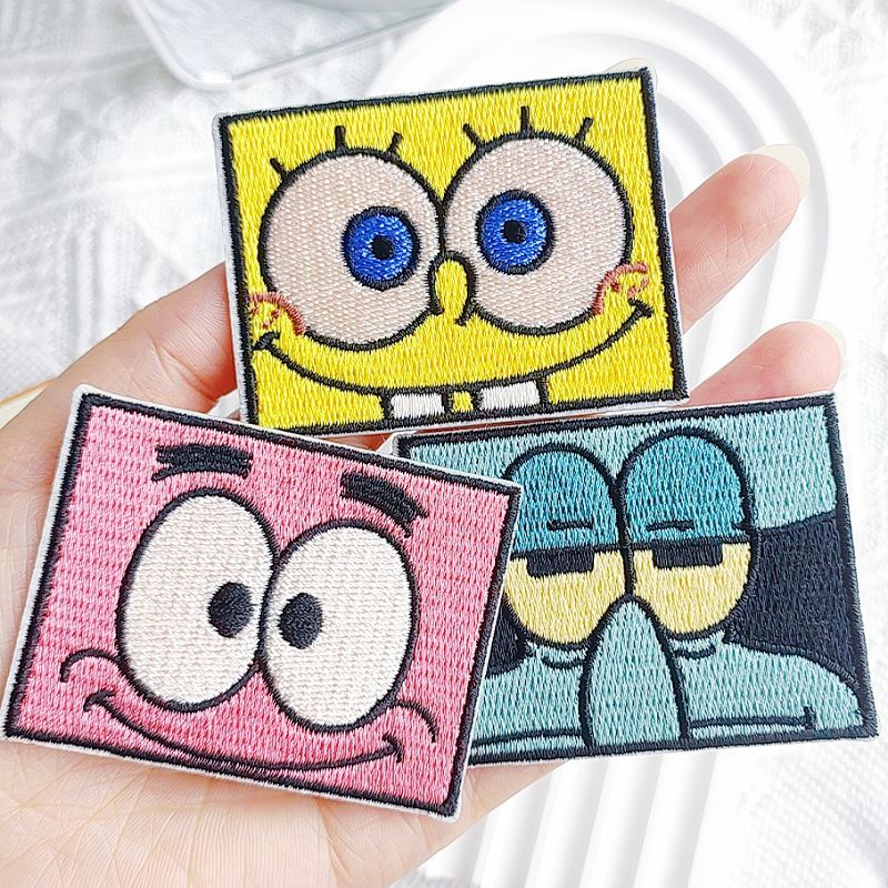 3 adet sıcak Kawaii Sünger Bob - Embroidery Cloth incelemesi ve fiyatı