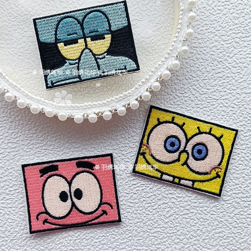 3 adet sıcak Kawaii Sünger Bob - Embroidery Cloth incelemesi ve fiyatı